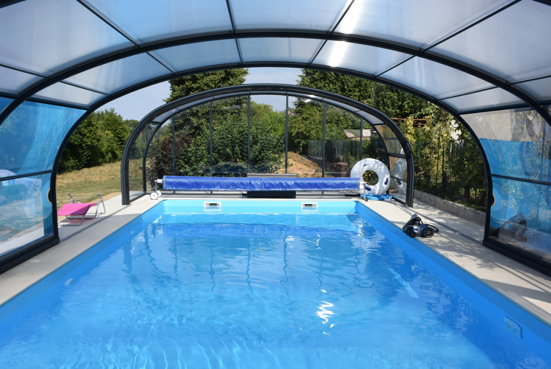 Abri de piscine haut mobile - Charlet Piscines